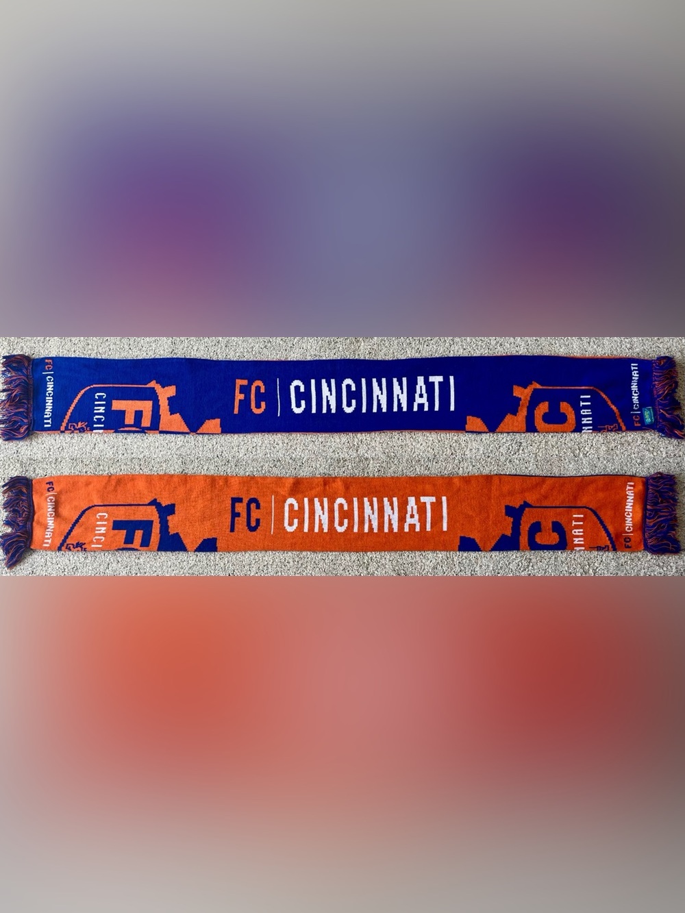 FC Cincinnati Retro Logo USL Split Half Soccer Scarf